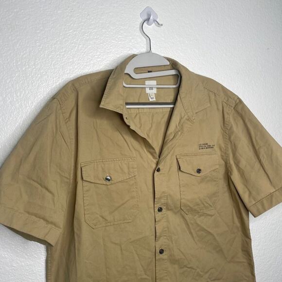 River Island Mens Shirt Size L  Brown Short Sleeve Button Down Collared Casual - Picture 8 of 13